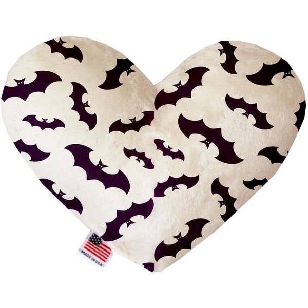 Mirage Pet Products Purple Bats 8 in. Stuffing Free Heart Dog Toy 1352-SFTYHT8